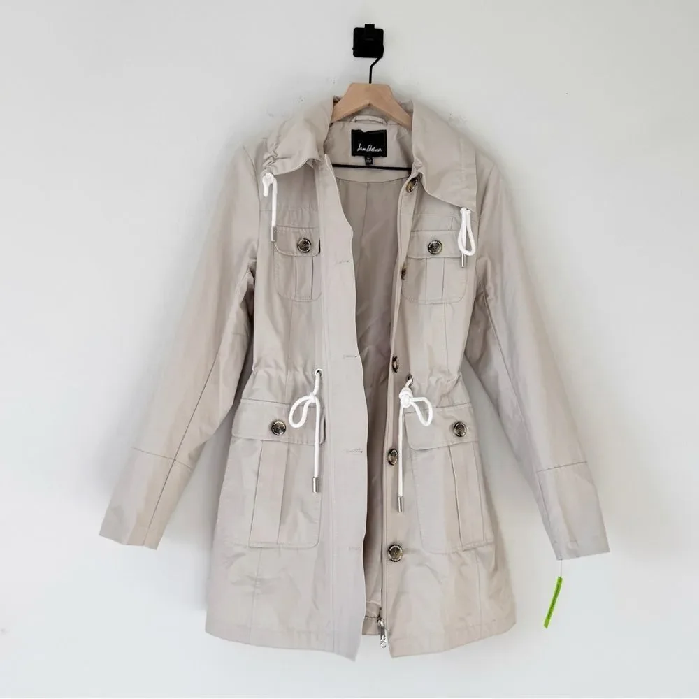 Sam Edelman Beige Drawstring Trench Coat